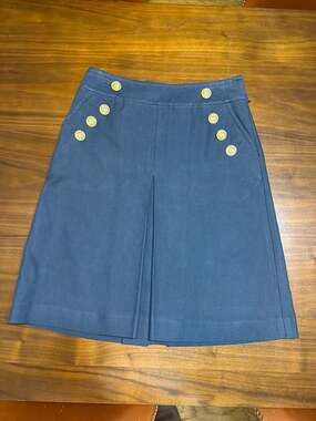 Banana Republic Navy Blue Sailor Mini Skirt with Gold Anchor Buttons